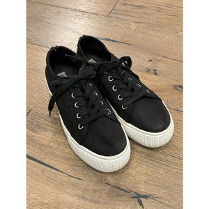 Steve Madden EMMI Womens Black Canvas Lace Up Platform Sneakers Shoes Size 9M